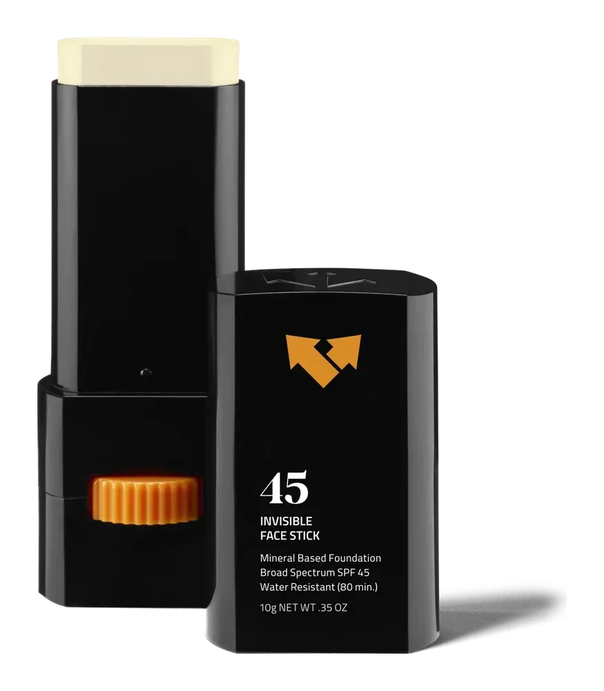 Black stick with an orange logo, shown open